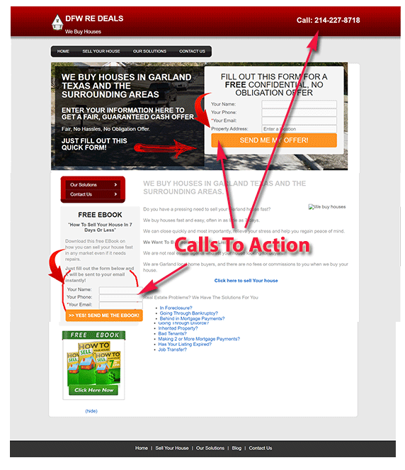 Multiple calls to action