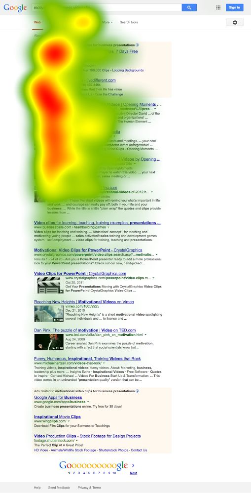 Moz search heat map