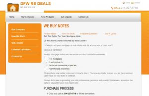 We Buy Notes Real Estate Investor Website